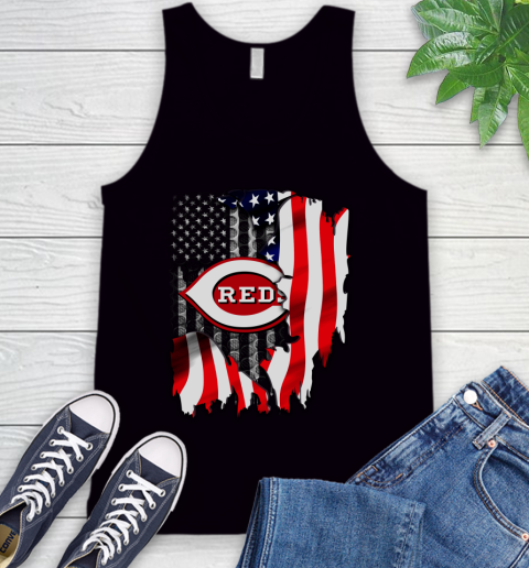 Cincinnati Reds MLB Baseball American Flag Tank Top