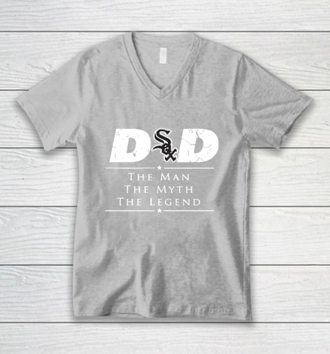 Chicago White Sox MLB Baseball Dad The Man The Myth The Legend V-Neck T-Shirt 3