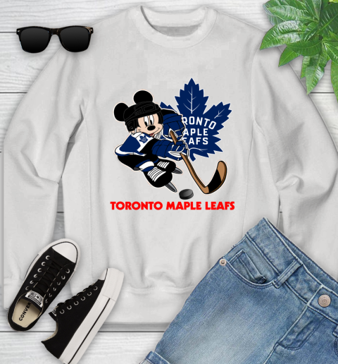 NHL Toronto Maple Leafs Mickey Mouse Disney Hockey T Shirt Youth Sweatshirt