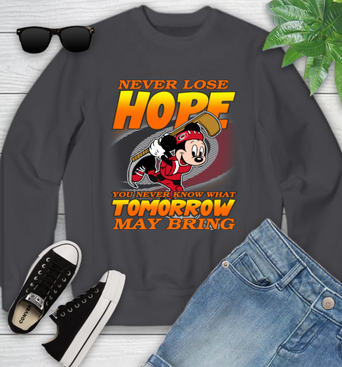 Carolina Hurricanes NHL Hockey ootball Mickey Disney Never Lose Hope Youth Sweatshirt 5