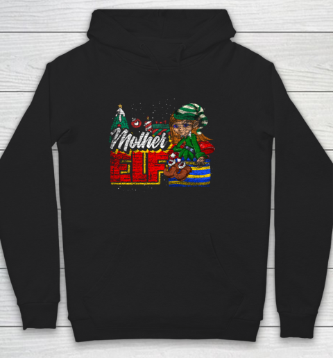 Mother Elf Matching Family Group Christmas Pajama Mommy Hoodie