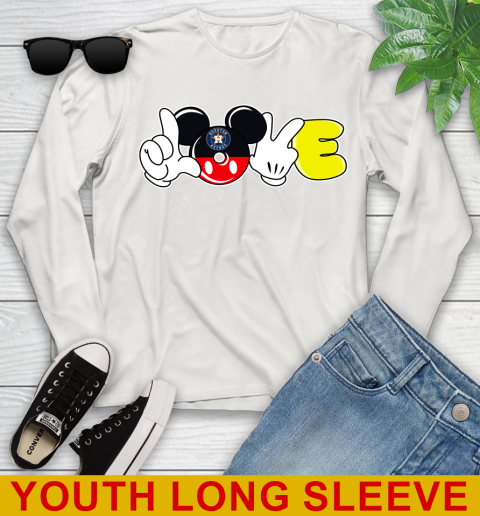 Houston Astros MLB Baseball Love Mickey Disney Sports Youth Long Sleeve 12