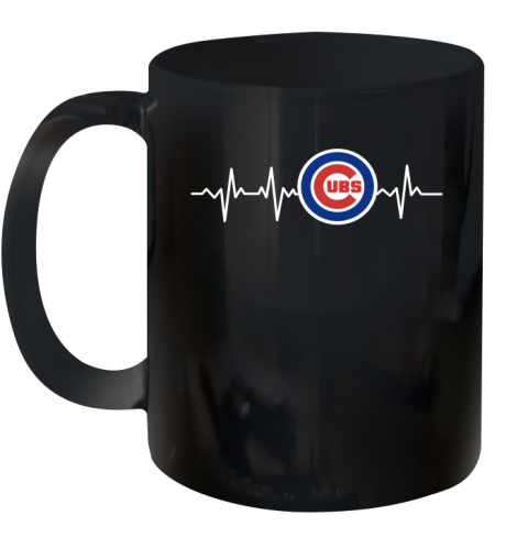 Chicago Cubs MLB Baseball Heart Beat Shirt Ceramic Mug 11oz