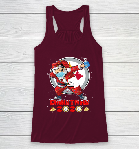 Pittsburgh Steelers Funny Santa Claus Dabbing Christmas 2020 NFL Racerback Tank 2