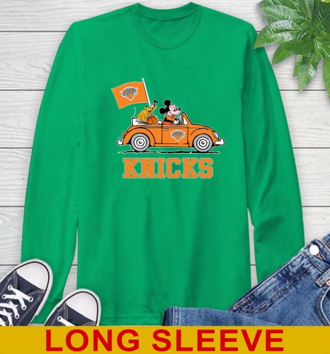 NBA Basketball New York Knicks Pluto Mickey Driving Disney Shirt Long Sleeve T-Shirt 7