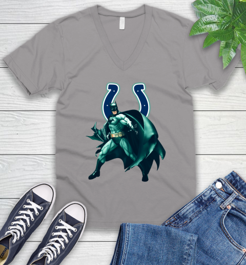 NFL Batman Football Sports Indianapolis Colts V-Neck T-Shirt 4