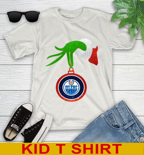 Edmonton Oilers Grinch Merry Christmas NHL Hockey Youth T-Shirt 12