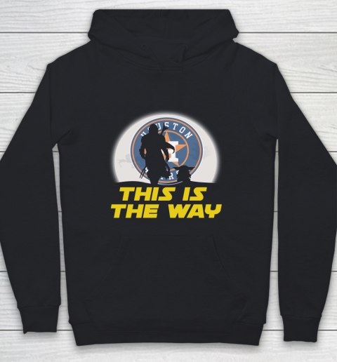 Houston Astros MLB Baseball Star Wars Yoda And Mandalorian This Is The Way Youth Hoodie