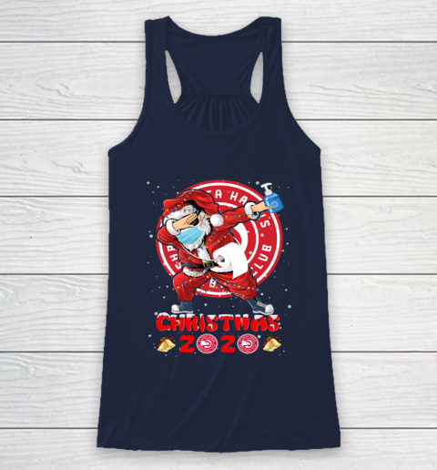 Atlanta Hawks Funny Santa Claus Dabbing Christmas 2020 NBA Racerback Tank 8