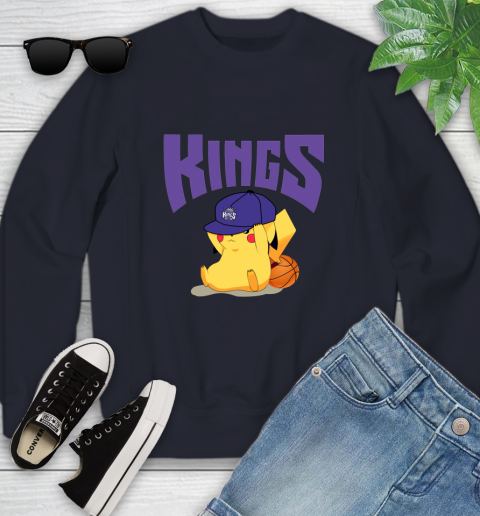 NBA Pikachu Basketball Sports Sacramento Kings Youth Sweatshirt 3