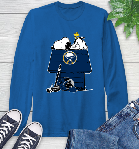 Buffalo Sabres NHL Hockey Snoopy Woodstock The Peanuts Movie Long Sleeve T-Shirt 9