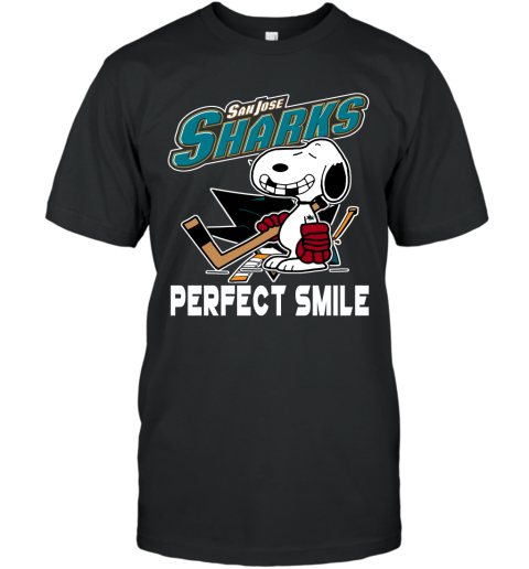 NHL San Jose Sharks Snoopy Perfect Smile The Peanuts Movie Hockey T Shirt