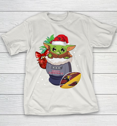 Arizona Cardinals Christmas Baby Yoda Star Wars Funny Happy NFL Youth T-Shirt 11
