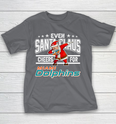 Miami Dolphins Even Santa Claus Cheers For Christmas NFL Youth T-Shirt 5