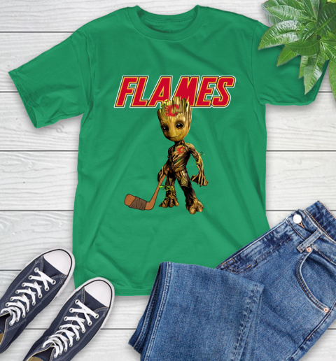 Calgary Flames NHL Hockey Groot Marvel Guardians Of The Galaxy T-Shirt 7