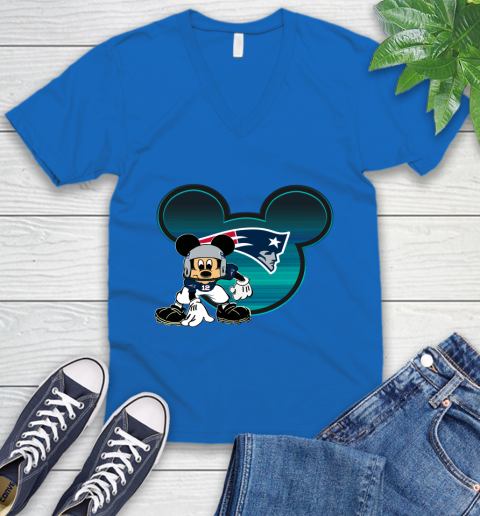 NFL New England Patriots Mickey Mouse Disney Football T Shirt V-Neck T-Shirt 6