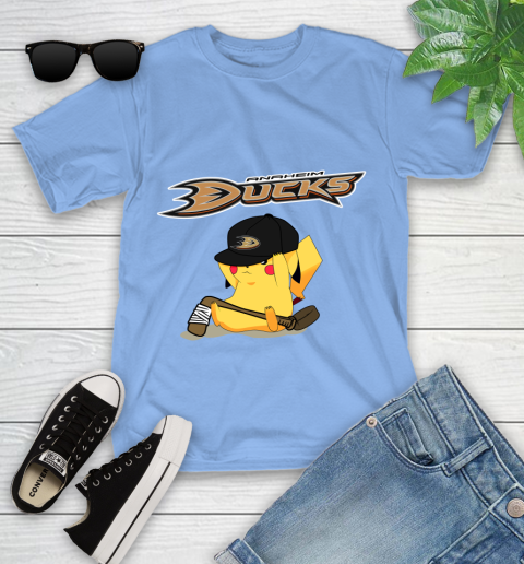 NHL Pikachu Hockey Sports Anaheim Ducks Youth T-Shirt 11