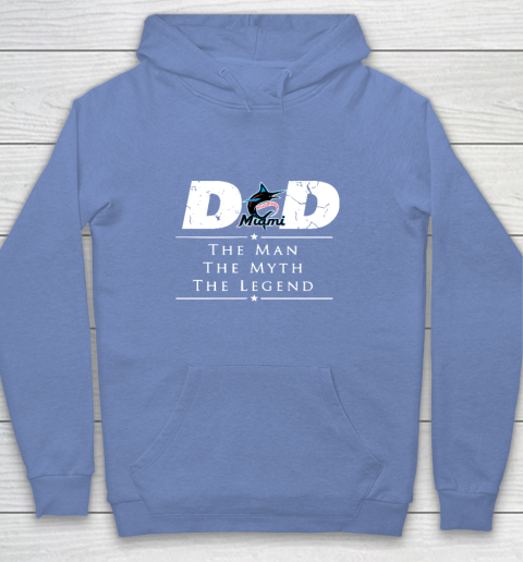 Miami Marlins MLB Baseball Dad The Man The Myth The Legend Youth Hoodie 8