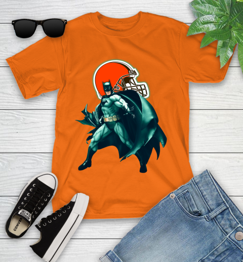 NFL Batman Football Sports Cleveland Browns Youth T-Shirt 7