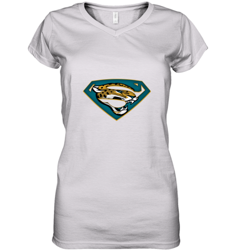 We Are Undefeatable The Jackville Jaguar x Superman NFL Women's V-Neck T-Shirt