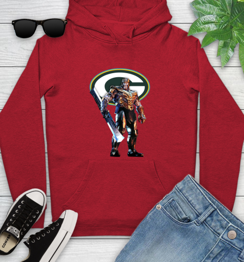 NFL Thanos Gauntlet Avengers Endgame Football Green Bay Packers Youth Hoodie 11