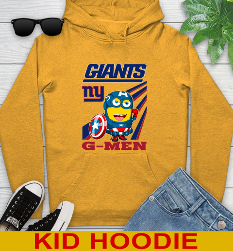 NFL Football New York Giants Captain America Marvel Avengers Minion Shirt Youth Hoodie 2