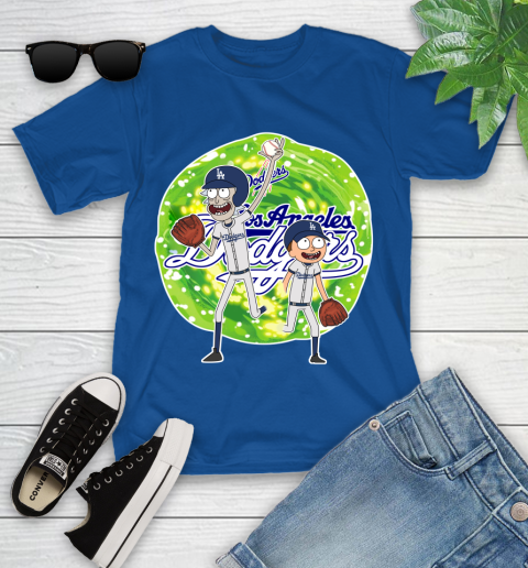 MLB Los Angeles Dodgers Rick And Morty Baseball Sports Youth T-Shirt 9