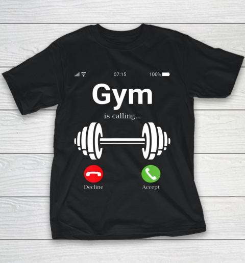 Gym is calling Shirt Funny bodybuilder Muscle Training Day iPhone Youth T-Shirt