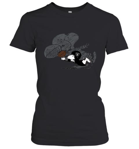 Oakland Raiders Snoopy Plays The Football Game Women's T-Shirt