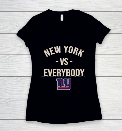 New York Giants Vs Everybody Women's V-Neck T-Shirt