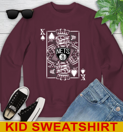 Brooklyn Nets NBA Basketball The King Of Spades Death Cards Shirt Youth Sweatshirt 4