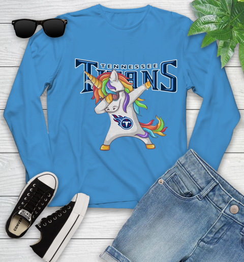 Tennessee Titans NFL Football Funny Unicorn Dabbing Sports Youth Long Sleeve 7