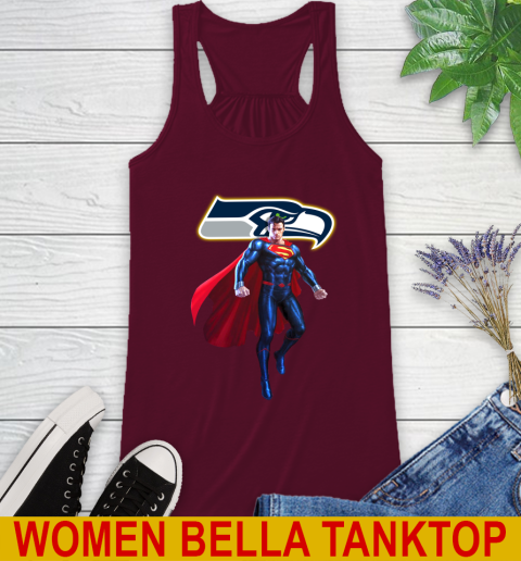 NFL Superman DC Sports Football Seattle Seahawks Racerback Tank 3