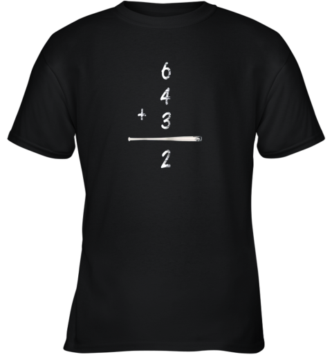 Baseball Math 6 4 3 2 Double Play Cute Shirt Softball Game Youth T-Shirt