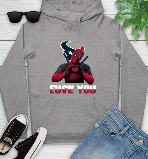 NHL Houston Texans Deadpool Love You Fuck You Football Sports Youth Hoodie 6