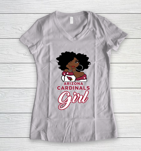 Arizona Cardinals Girl NFL Women's V-Neck T-Shirt 2
