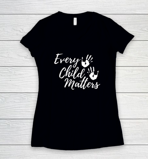 Every Child In Matters Orange Day Kindness Equality Unity Women's V-Neck T-Shirt