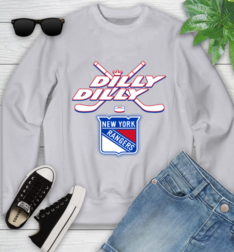 NHL New York Rangers Dilly Dilly Hockey Sports Youth Sweatshirt 4