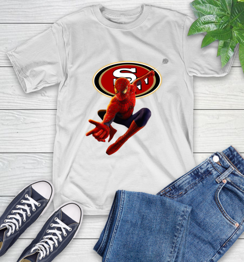 NFL Spider Man Avengers Endgame Football San Francisco 49ers T-Shirt