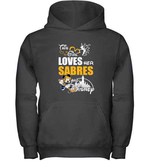 This Girl Love Her Buffalo Sabres And Mickey Disney Youth Hoodie