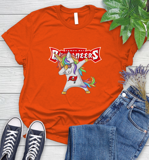 Tampa Bay Buccaneers NFL Football Funny Unicorn Dabbing Sports Women's T-Shirt 4