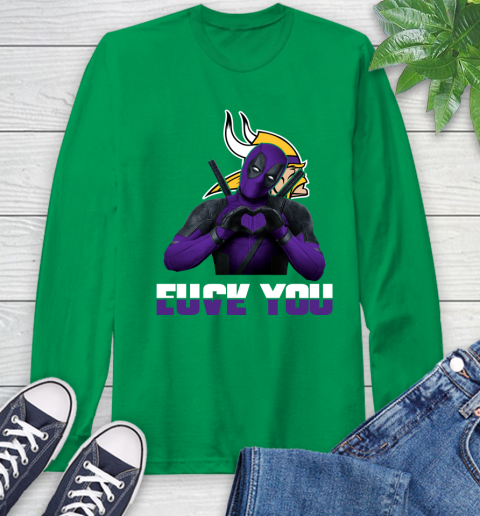 NHL Minnesota Vikings Deadpool Love You Fuck You Football Sports Long Sleeve T-Shirt 8