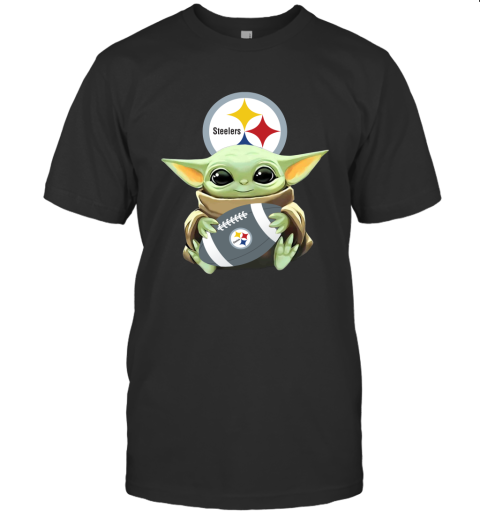 Star Wars Baby Yoda Hugs Pittsburgh Steelers The Best The Mandalorian Football Fans Hug Me You Must