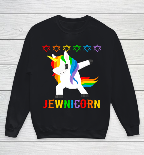 Hanukkah Dabbing Unicorn Jewnicorn Chanukah Jewish Xmas Gift Youth Sweatshirt