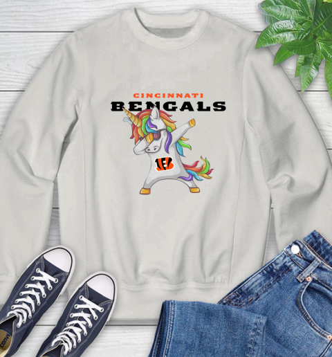 Cincinnati Bengals NFL Football Funny Unicorn Dabbing Sports Sweatshirt 12