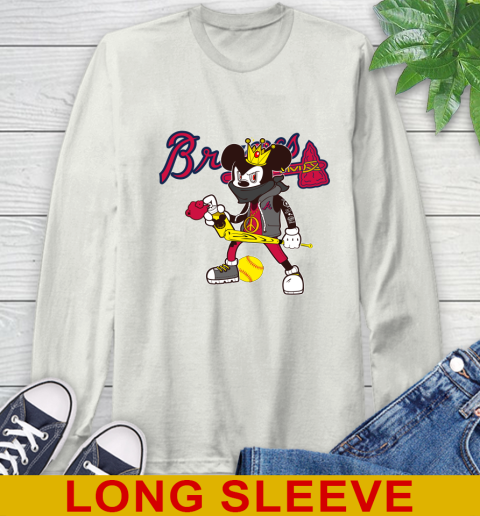 Atlanta Braves MLB Baseball Mickey Peace Sign Sports Long Sleeve T-Shirt 12