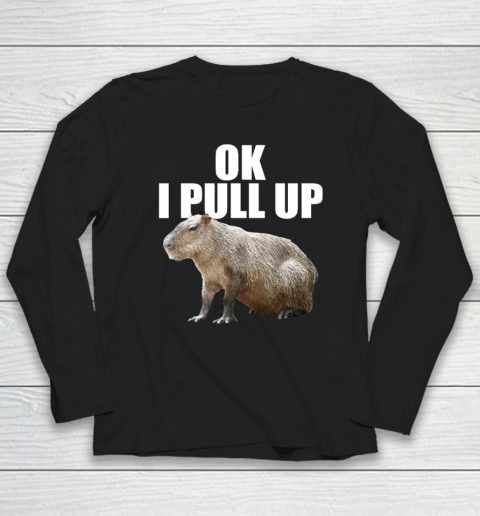 Ok I Pull Up Capybara Long Sleeve T-Shirt