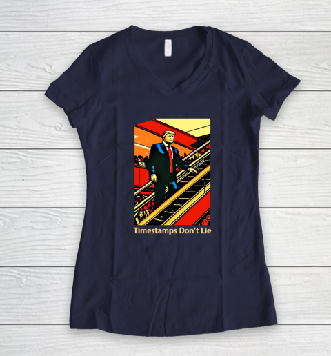 Rattle Trap 1776 Knew Before You Escalator Truth Women's V-Neck T-Shirt 7