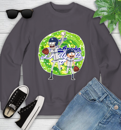 MLB Los Angeles Dodgers Rick And Morty Baseball Sports Youth Sweatshirt 6