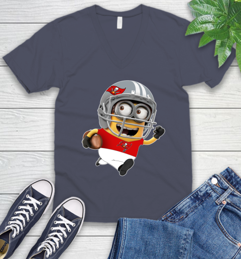 NFL Tampa Bay Buccaneers Minions Disney Football Sports V-Neck T-Shirt 9
